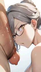 ai_generated big_penis glasses looking_at_viewer myaim prison_school shiraki_meiko tagme