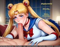 1boy ai_generated bangs bed bishoujo_senshi_sailor_moon blonde_hair blue_eyes blue_sailor_collar blue_skirt blush breasts brooch choker circlet clothed_female clothed_female_nude_male clothing crescent crescent_earrings double_bun earrings elbow_gloves english_language english_text fellatio female gloves hair_bun heart heart_brooch heart_choker indoors jewelry long_hair magical_girl male meme night nude nude_male oral parted_bangs partial_male penis pleated_skirt red_choker sailor_collar sailor_moon sailor_senshi_uniform saliva skirt solo_focus straight testicles text tied_hair twintails uncensored usagi_tsukino white_gloves window wodstudio