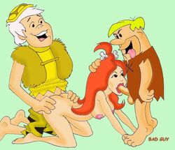 bad_guy bamm-bamm_rubble barney_rubble female hanna-barbera human male nipples pebbles_flintstone straight the_flintstones the_pebbles_and_bamm-bamm_show threesome