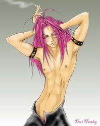 1boy dori_hartley male male_only muscle saiyuki sha_gojyo solo topless