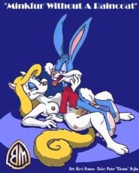 animaniacs animated anthro buster_bunny female fur furry furry_only karri_aronen lowres male mammal minerva_mink mink rabbit straight tiny_toon_adventures