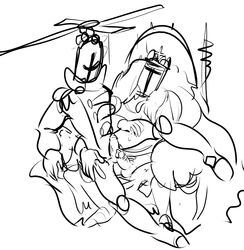 armor clothing duo frottage king_knight male multiple_males penis precum propeller_knight rockmanonline sex shovel_knight unknown_species yaoi