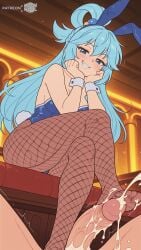 ai_assisted ai_generated aqua_(konosuba) bare_arms bare_shoulders barefoot big_breasts blue_eyes blue_hair breasts bunny_ears bunny_girl bunny_tail bunnysuit crossed_legs cum cum_on_feet curvy curvy_body curvy_female excessive_cum feet fishnet_legwear fishnet_pantyhose fishnets foot_fetish foot_focus footjob kono_subarashii_sekai_ni_shukufuku_wo! large_breasts long_hair looking_at_viewer moonwool_branch pantyhose seductive seductive_eyes seductive_look seductive_mouth seductive_pose seductive_smile sitting smile smiling smirk smug thick_ass thick_thighs thighs toes uncensored