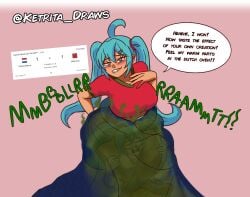 2girls big_breasts dutch_oven fart fart_cloud fart_fetish fart_torture farting farting_in_face farting_on_another farting_on_face ketrita vocaloid