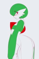 1boy femboy frowntown gardevoir gay girly looking_at_viewer male nintendo penis pokemon solo thick_thighs