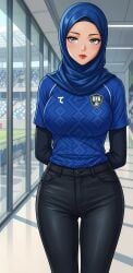ai_assisted ai_generated female football football_uniform hijab hijabi uzbek world_cup