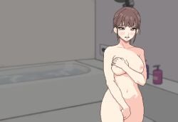1girls brown_hair large_breasts medium_breasts pale_skin pixel_art screenshot video_game