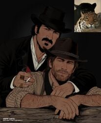 arthur_morgan dutch_van_der_linde gay male_only mosaic_censoring red_dead_redemption_(series) red_dead_redemption_2 robinberz yaoi