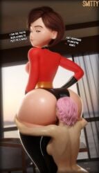 3d 3d_(artwork) breasts brown_hair curvaceous curvy curvy_figure elastigirl face_in_ass female female_only helen_parr huge_ass huge_butt human human_only larger_female leotard milf mother pink_hair size_difference smaller_female smitty34 superheroine the_incredibles thick_ass thick_thighs thigh_highs thighhighs thighs tight_clothing voluptuous voluptuous_body voluptuous_female wide_hips