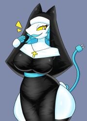 1girl 1girls breasts cat_ears curvy deltarune deltarune_chapter_5 female furry legs nun nun_outfit tagme tasque_manager tasque_manager_(deltarune) tasque_manager_(nun) thick_thighs tight_clothing voluptuous voluptuous_female yellow_eyes