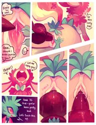 2014 alice_(floraverse) anal anal_insertion anal_sex anthro big_dildo bow cat clitoris clothing comic cute dialogue dildo duo english_text faun feline female floraverse fur furry huge_dildo improvised_dildo insertion kemono knot maid maid_uniform mammal open_mouth peche_(floraverse) penetration purplekecleon pussy pussy_juice satyr sex sex_toy text vaginal_penetration wet wide_hips yuri