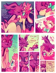 2014 alice_(floraverse) anthro bow breast_sucking breasts canine cherry clothing collar comic cute dialogue duo_focus english_text faun feline female floraverse fur group horn jacklyn_(floraverse) kemono kissing maid maid_uniform mammal nipples open_mouth peche_(floraverse) purplekecleon pussy red_eyes satyr sex smile teeth text thick_thighs wide_hips wolf yuri