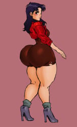 1girls 2026 big_ass colored_sketch huge_ass jacket jay-marvel katsuragi_misato large_ass light-skinned_female light_skin long_hair looking_at_viewer misato_katsuragi neon_genesis_evangelion purple_hair sketch skirt solo solo_female solo_focus standing thick_thighs