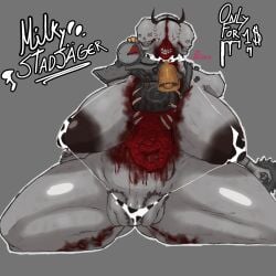 3_pussies alhuzphy_02 artwork_(digital) big big_ass big_breasts big_butt big_pussy big_thighs blood_on_body blood_on_face call_of_duty call_of_duty_ww2 cow_girl cow_girl_outfit dead fanart female monster monster_girl naked no_background no_clothes only_female solo solo_female tits tits_bigger_than_head zombie zombie_girl