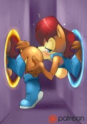 1girls 2d archie_comics autocunnilingus blue_eyes blue_portal boots breasts brown_fur chipmunk clothed clothing crossover cunnilingus eyelashes female female_only footwear furry gloves half-closed_eyes handwear heart hi_res masturbation mostly_nude nipples oral orange_portal portal portal_(object) portal_(series) portal_autocunnilingus red_hair rodent sally_acorn sega sex shoes socks solo solo_focus sonic_(series) sonic_the_hedgehog_(archie) sonic_the_hedgehog_(comics) sonic_the_hedgehog_(series) squirrel tail thinking_with_portals tojyo
