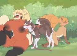absurd_res ailurid all_fours anal anal_knotting anal_penetration animal_genitalia animal_penis anthro anthro_on_feral anthro_penetrated areola ass_to_ass balls bestiality big_balls big_breasts black_genitals black_penis blonde_hair blush bodily_fluids breasts brown_body brown_eyes brown_fur canid canine canine_genitalia canine_penis canis collar collar_only cum cum_inside cum_while_penetrated domestic_dog ejaculation ember_(elitetheespeon) erection eyes_closed fan_character feet feral feral_penetrating feral_penetrating_anthro feral_penetrating_male from_behind_position fur generation_1_pokemon genital_fluids genitals grass group gushoafterdark gynomorph gynomorph_anthro hair hair_over_eyes hi_res huge_breasts husky intersex intersex_anthro interspecies knotting larger_gynomorph larger_intersex leash looking_pleasured male male/male male_anthro male_feral male_on_anthro male_on_feral male_penetrated male_penetrating male_penetrating_anthro male_penetrating_male mammal markings masturbation multi_tail nintendo nipples nordic_sled_dog nude open_mouth orgasm outside overweight penetration penile penile_masturbation penile_penetration penis penis_in_ass plant pokemon pokemon_(species) ponytail psychobatsu red_panda robinv sex sheath shrub sitting size_difference slightly_chubby smile spitz submissive submissive_male tail teeth toes tongue trio vulpix zaarikatt