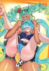anal anal_penetration anal_sex areolae blacksheepdraws blue_hair breasts hatsune_miku light-skinned_female light_skin nipples tan_skin twintails vocaloid