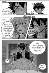 beautiful black_and_white canon_couple explosion izuku_midoriya mu_1_2 my_hero_academia ochako_uraraka