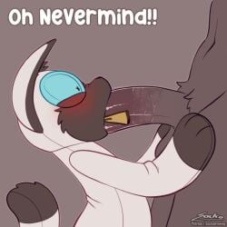 anthro anthro_penetrated april_fools blowjob deepthroat plushie sockodrawing tagme video zipper zipper_mouth