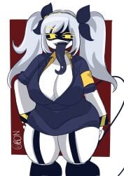 ass_grab big_ass big_ass_(female) big_butt big_butt_(female) dumptruck_ass dumptruck_butt exposed_ass glitch_productions j_(murder_drones) murder_drones robot robot_girl robot_humanoid sexy sexy_female tongue_out white_hair white_hair_female white_hairband