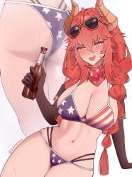 american_flag_bikini bikini breasts female zentreya