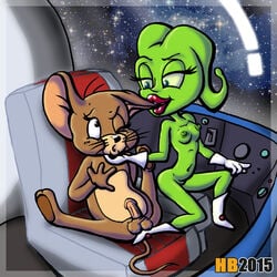 1boy 1girls 2015 alien boots breasts duo female gloves green_skin hentai_boy jerry_mouse lips male mammal martian mouse nude outer_space peep_the_martian penis pussy rodent spacecraft straight tentacle_hair tom_and_jerry tom_and_jerry:_blast_off_to_mars