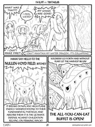 bobbydando breasts clothing comic english_text fairies_vs_tentacles fairy fantasy hair large_breasts long_hair nihallaks_(species) nipples nude page_21 panties serious short_hair size_difference tentacle text tumblr_username underwear