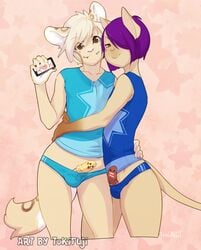 anthro clothed clothing duo erection fur girly hair jang looking_at_viewer male male_only mammal multiple_males penis smile socks sora_(tokifuji) tokifuji underwear yaoi