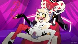 charlie_morningstar_(hazbin_hotel) cum_in_pussy cum_inside demon_girl hazbin_hotel heart-shaped_eyewear kuruko rape raped reverse_cowgirl_position stomach_bulge tagme valentino_(hazbin_hotel)