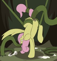 2016 animated ass blue_eyes double_penetration equine female feral fluttershy_(mlp) friendship_is_magic fur hair hooves kanashiipanda long_hair mammal my_little_pony open_mouth oral oral_penetration pegasus penetration pink_hair pussy restrained sex solo spread_legs stomach_bulge tail_grab tentacle underhoof vaginal_penetration wings yellow_fur