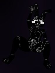 1boy animatronic anthro balls blush five_nights_at_freddy's humanoid_penis lagomorph machine male male_only mammal mechanical penis precum rabbit robot rwqfsfasxc_(five_nights_at_freddy's) shadow_bonnie shadow_bonnie_(fnaf) snaxattacks solo