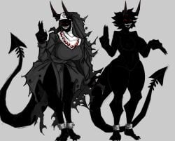 1girl big_ass big_breasts big_butt black black_body black_eyes black_hair black_horn breasts clothed clothing demon demon_humanoid dress female female_focus female_only genitals ghastlybum grey_background hair horn horned_humanoid horns humanoid mary_(scared_bum) messy_hair narrowed_eyes nightmare_waifu no_underwear nude nude_female nun nun_outfit pointy_tail red_sclera reference_sheet ripped_clothing scared_bum sharp_nails sharp_teeth short_hair simple_background smile solo solo_female solo_focus tagme tears thick_thighs wide_hips