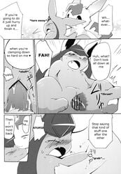 azuma_minatsu blush censored comic cum duo eeveelution female feral fur glaceon kemono leafeon male nintendo penis pokemon pokemon_(species) pussy sex straight translated video_games