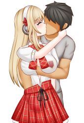 1boy 1girls blonde_hair female fingering groping_breasts groping_under_clothes kissing male neo:_the_world_ends_with_you pale_skin the_world_ends_with_you tsugumi_matsunae