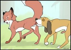 2015 2boys anal animal_genitalia balls canine_penis closed_eyes copper_(fath) cum disney duo feral feral_on_feral from_behind furry furry_only gay looking_back male male_only one_eye_closed oral penis raised_tail rimming sex testicles the_fox_and_the_hound tod_(fath) tuke yaoi