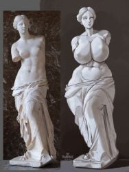 1girls abs alternate_breast_size alternate_muscle_size clavicle deity european_mythology fine_art fine_art_parody goddess greek_mythology huge_breasts mythology no_arms public_domain rampage0118 sculpture short_hair statue topless venus_de_milo venus_de_milo_(alexandros_of_antioch) wide_hips