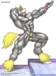 5_fingers ankle_tuft anthro balls big_muscles black_body black_fur black_penis blonde_hair blue_eyes braford english_text equid equine erection fingers foreskin fur genitals glans hair hooves horse huge_muscles leg_tuft male mammal muscular muscular_anthro muscular_male nipples nude partially_retracted_foreskin penis pink_glans pink_nipples pose pubes simple_background smile smiling_at_viewer solo text tuft vein veiny_muscles veiny_penis white_background white_hooves wristband