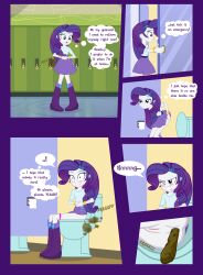 1girls bathroom bathroom_stall english_text equestria_girls farting my_little_pony rarity_(mlp) scat shitting text tird toilet toilet_paper toilet_stall toilet_use turd_hanging_out