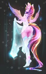 2015 anthro ass breasts clothing equine female friendship_is_magic furry hair koveliana legwear long_hair looking_at_viewer mammal my_little_pony nipples princess_cadance_(mlp) royaltride solo wings