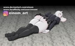 alternate_version_available ass big_ass big_butt einom face_down faint fainted goat knocked_out leggings legwear long_socks lying lying_down lying_on_stomach miniskirt no_panties no_underwear skirt small_skirt socks tagme toriel unconscious undertale undertale_(series)