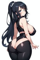 ai_generated ai_hands anime_style black_hair female female_only latex_clothing long_hair