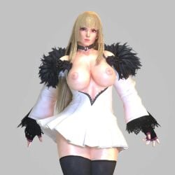 1girls 3d bangs blonde_hair breasts breasts_out busty choker dress dress_pull emilie_de_rochefort female female_focus female_only hourglass_figure large_breasts long_hair namco solo tagme tekken tekken_8 thighhighs thighs wide_hips zeroreyko