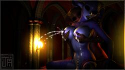 2futas armor bimbo breast_milk breast_squish breasts claws completely_nude demon demon_horns demoness demonic_eyes ezria futa_on_futa futa_only futanari gem glowing hand_on_breasts hi_res horn horns implied_futanari incest intersex jessica_anner lactation large_breasts long_ears milk nipple_pinch nipples nude nude_futanari original penis purple_scales red_scales siblings sisters succubus twincest twins xelthia