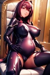 1girl ai_generated fate_(series) female pregnant scathach_(fate)