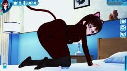 1girls 3d ass cat_girl catgirl clothing dickgirl female flipline_studios game koikatsu papa_louie perri_bogard quinn_(papa_louie) video_game video_games