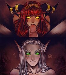 1boy 1girls alexstrasza ashiori-chan blizzard_entertainment blowjob krasus light-skinned_female light-skinned_male light_skin oral oral_sex red_hair solo warcraft world_of_warcraft wow