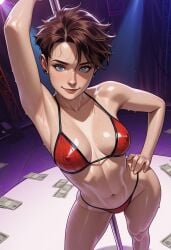 1girls ai_generated bikini exotic_dancer female female_only marvel mayday_parker nightclub pole pole_dancer pole_dancing red_bikini solo solo_female spider-girl spider-man_(series) strip_club stripper stripper_clothes stripper_pole stripping striptease superhero superheroine tagme