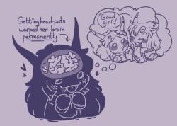 1boy1girl absurd_res arachnid blush dialogue drool gaepaws18 head_pat hi_res ibispaint_(medium) kirby_(series) kirby_triple_deluxe kittipaws married_couple mind_alteration nintendo no_sex not_porn petting_head praise praise_kink puppygirl puppyplay queen_sectonia safe sectaranza sfw taranza thought_bubble tongue_out x-ray