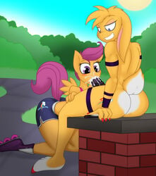 0r0 1boy 1girls animal_genitalia anthro anthro_on_anthro anthrofied bedroom_eyes blue_eyes blush cum cum_in_mouth cum_inside cum_on_face cum_on_penis cutie_mark duo equine fellatio female female_anthro femboy femboy_on_female friendship_is_magic hair hair_on_head half-closed_eyes hetero horsecock inline_skates jrvanesbroek lagomorph looking_at_penis male male/female male_anthro male_anthro/female_anthro mammal my_little_pony open_mouth oral pegasus penis purple_hair rabbit scootaloo_(mlp) sex smile straight teeth wings