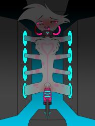 angel_dust angel_dust_(hazbin_hotel) aphrodisiac blush broken broken_rape_victim cock_sleeve crying crying_with_eyes_open dildo dildo_in_ass drug drug_collar drugged_rape drugged_sex elfinmask facing_viewer femboy forced_anal forced_masturbation forced_orgasm hazbin_hotel helpless jinki-style_restrained male_only malesub plusminus_restrained rape restrained sex sex_machine sex_slave slave spread_arms spread_legs stationary_restraints torture